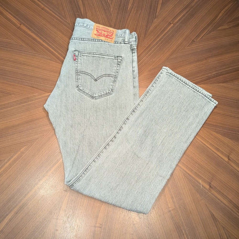 Levis 501 Original Fit Jeans Mens 32x32 Gray Excellent Acid Wash Straight Leg